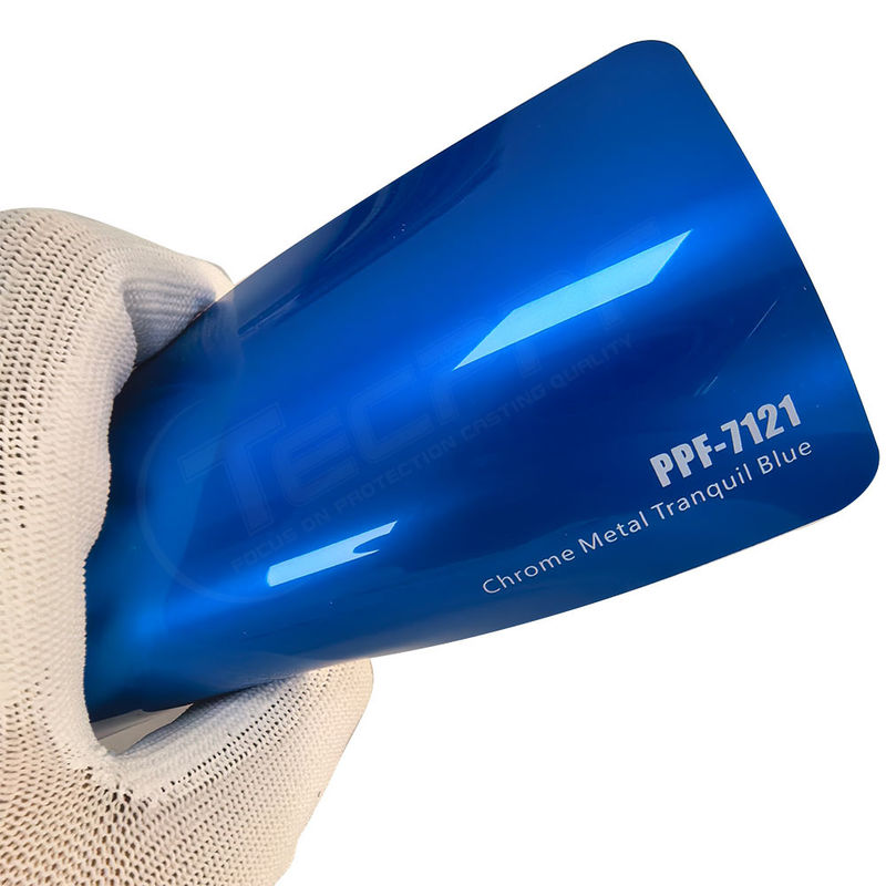 PPF-7121 كروم المعدنية الهادئة اللون الأزرق فيلم حماية الطلاء للسيارات خدش